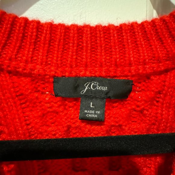 J. Crew Red Wool Blend Crew Neck Sweater - Size Large - Picture 3 of 12